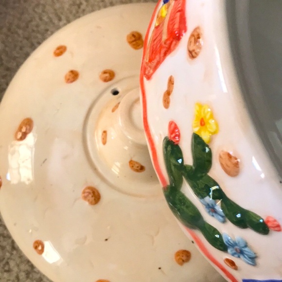 Southwest 6-Piece Glazed Ceramic Chip & Dip Large Serving Set - Picture 14 of 17